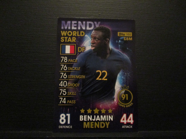Benjamin Mendy - World Star Match Attax 101 Original Trading Card