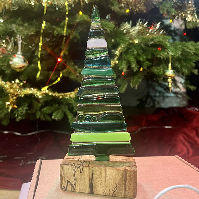 Green Striped Christmas Tree
