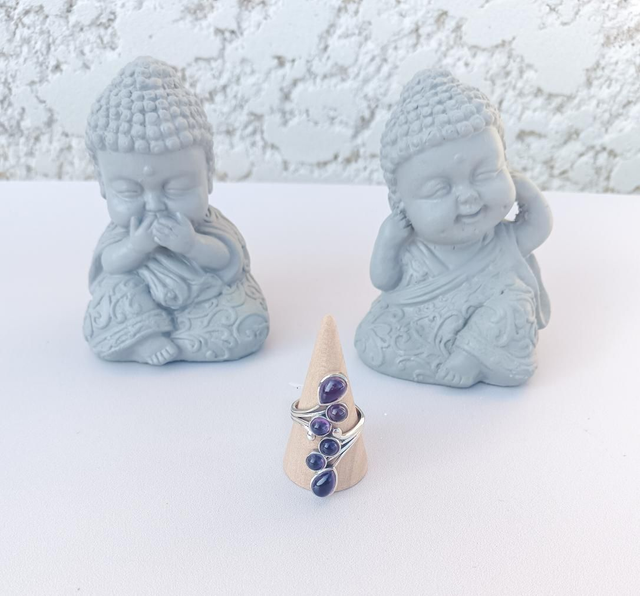 Bague réglable Amethyste 