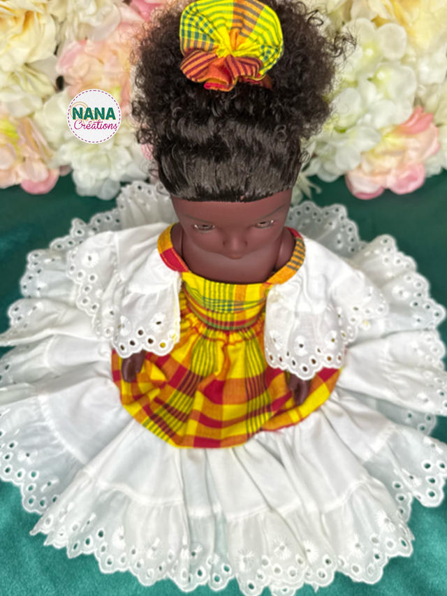 Poupée - Robe madras 100% Coton – Fait main