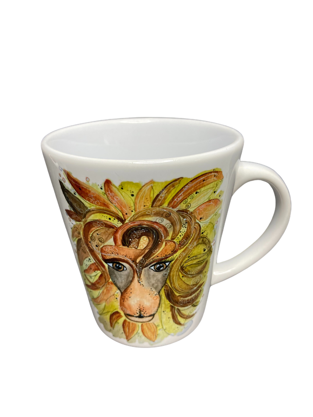 Konische Keramiktasse "Löwe"