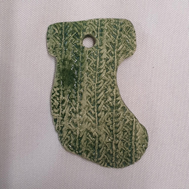 Green knitted sticking hanging decoration