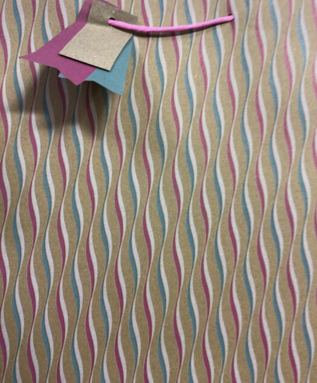 Gift Bag - Pink and Blue Wave Large 