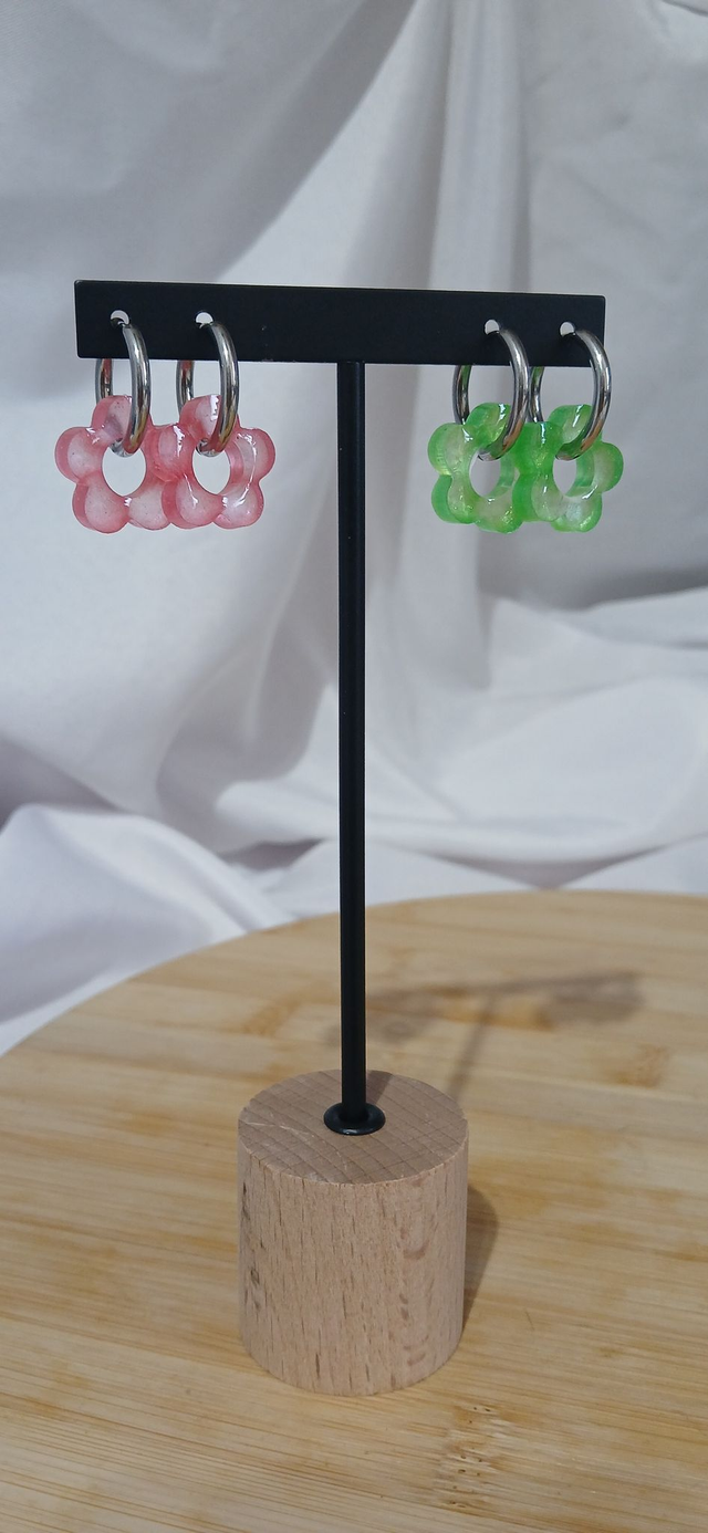 Boucles "Fleur paillettes"