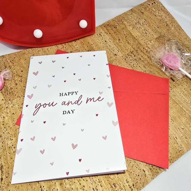 Carte de St.Valentin "You and me" avec envelloppe rouge