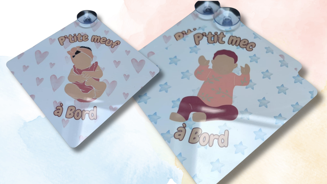 Plaque avertissement voiture bébé à bord