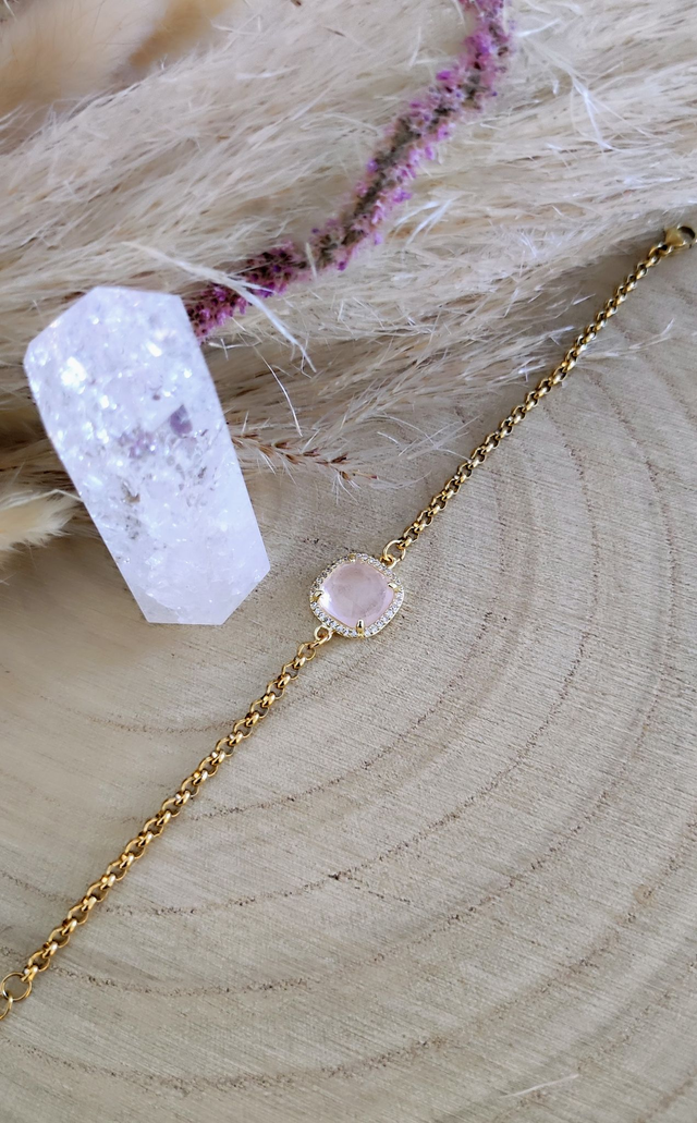 Bracelet "Éclat" Quartz rose N°8