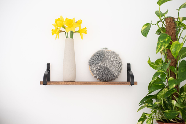 Grey Punch Needle Hoop