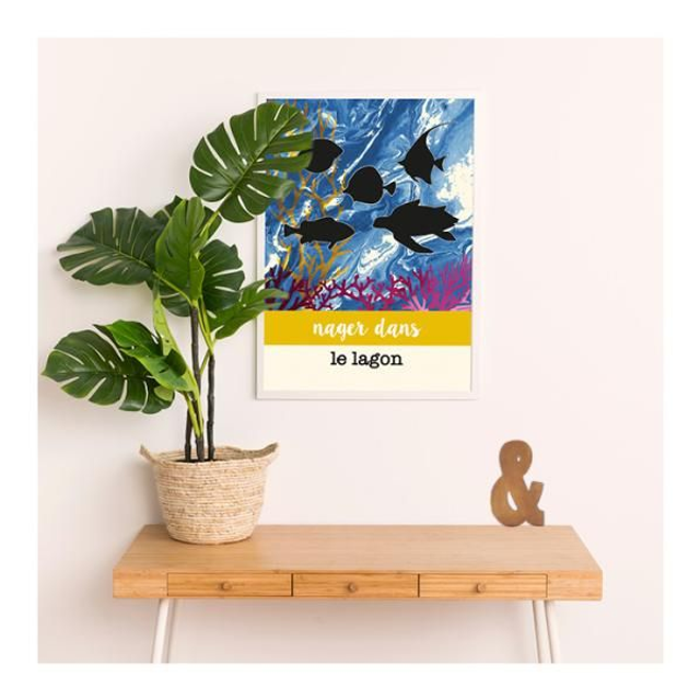 Affiche "Nager dans le lagon"