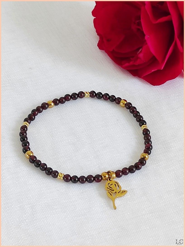 1. Bracelet, pierre naturelle -  Grenat