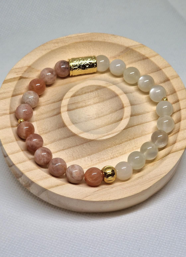 Bracelet Pierre de lune multicolore en 0,8 cm
