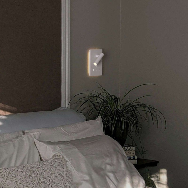 Applique murale "USBDI" - 3W + 12W - 2700K - USB+USB-C