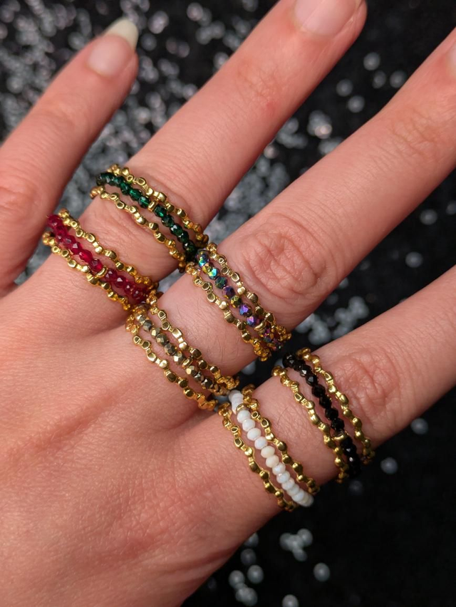 Bague perles rocailles (6 modèles)