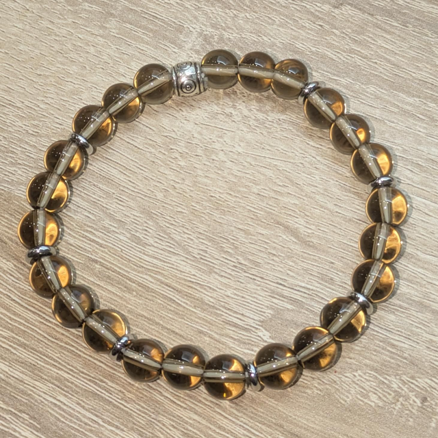 Bracelet "Quartz fumé" 8mm BR-095