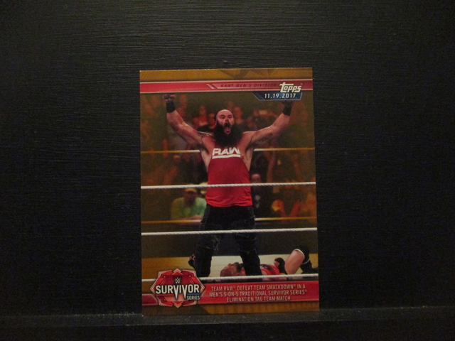 Team Raw Defeat Team Smackdown In A Men's 5-On-5 Traditional Survivor Series Elimination Tag Team Match - Brown Champions Original Trading Card #14