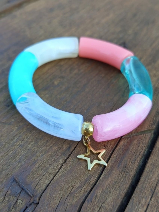 Bracelet jonc perles tubes incurvées Mohana Kaindee