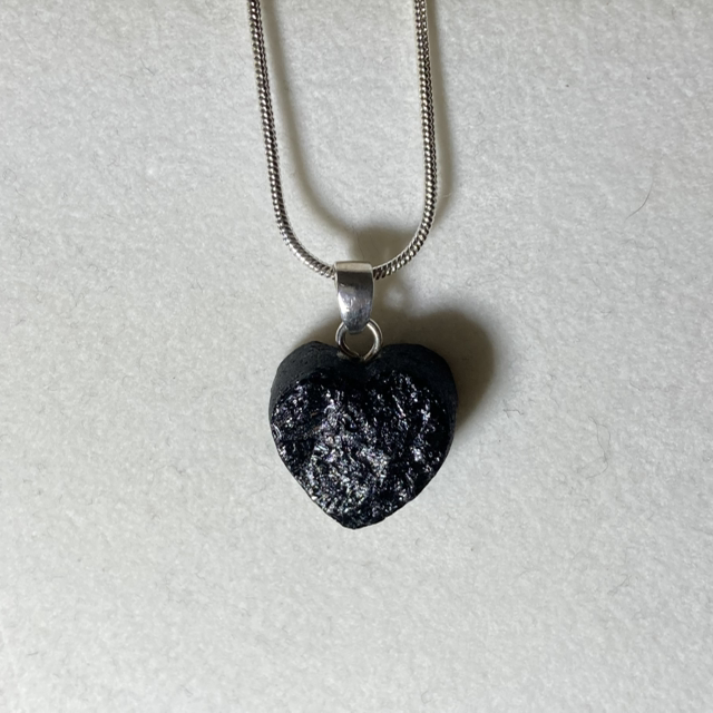 Black Tourmaline Heart Pendant 