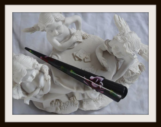 Pince à bec pour femme Barrette à cheveux fleuri noir 