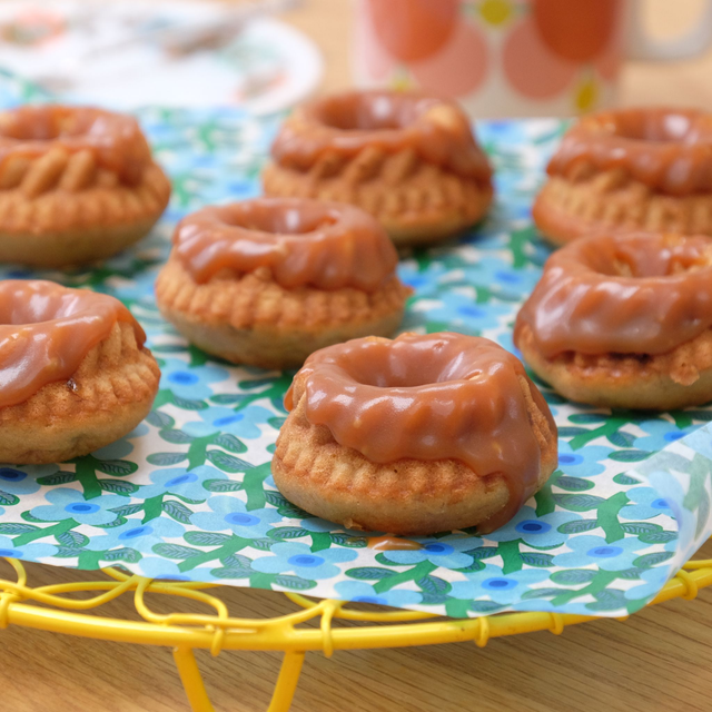 Banana cake with salted caramel sauce