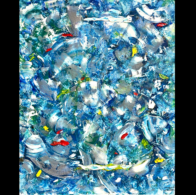 Les Maldives et petits poissons - Huile 80x100cm - 2012
