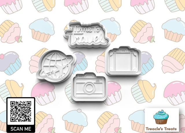 Travel Theme Fondant/cookie stamps with cutters