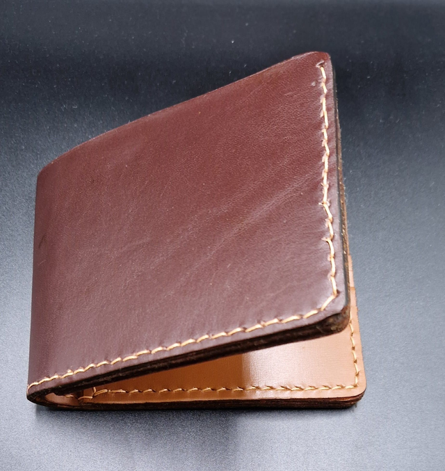 Porte 6 cartes et billets plié marron