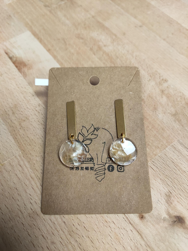 ESTEL_WEB001 Boucles d'oreilles pendantes dorées 