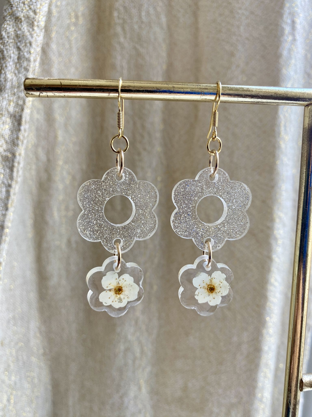 BO fleurs doubles petites - spirée et paillettes