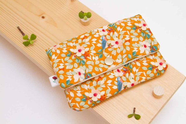 Monedero grande Birds on Yellow