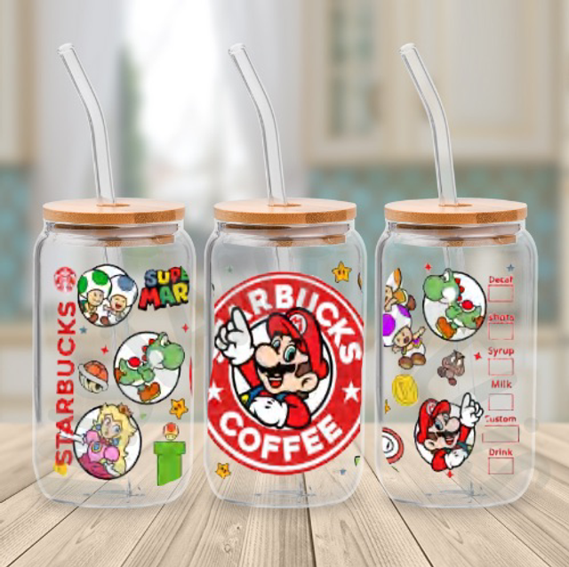 Canette en verre - STARBUCKS - Mario