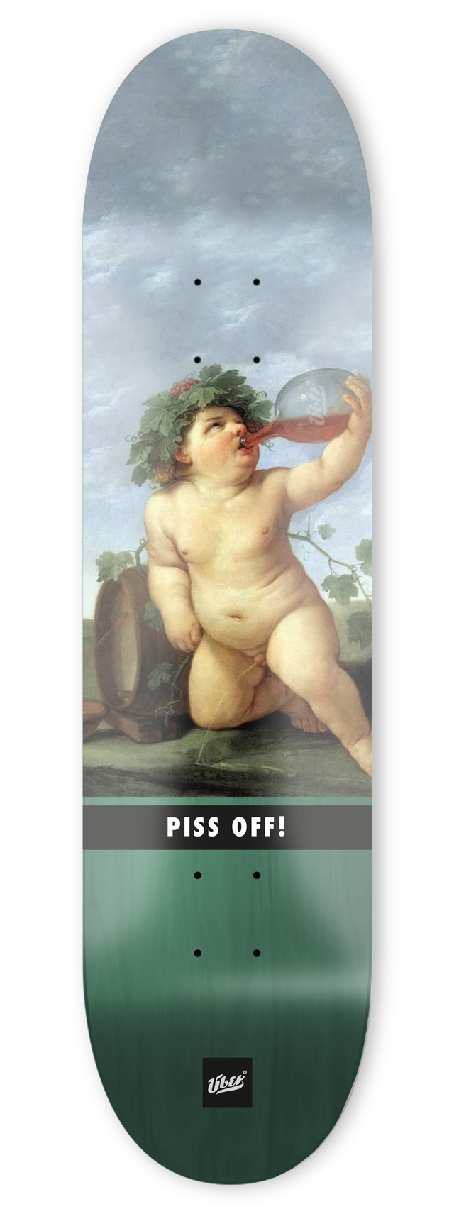 Über Skateboards, Piss Boy, Deck MC, green - 8.125"