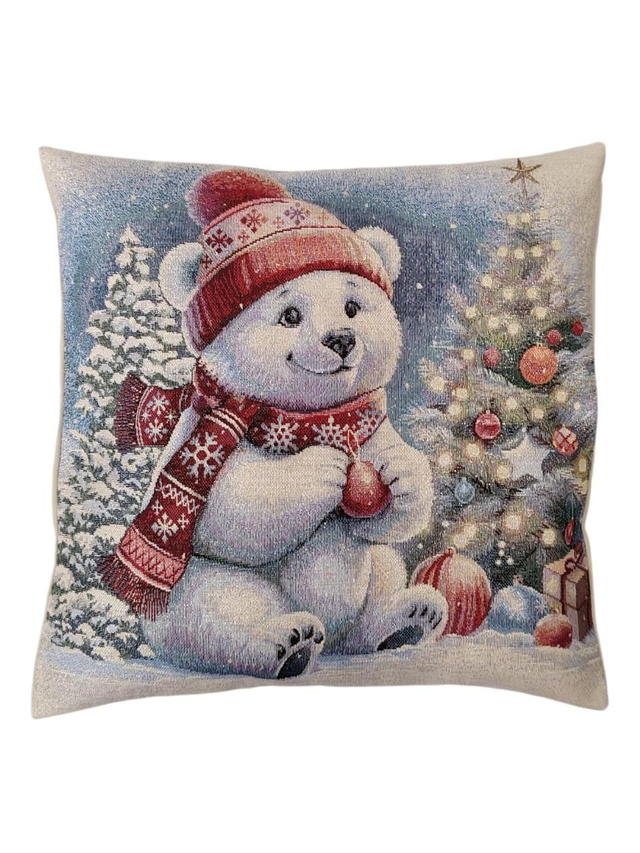 Coussin de Noël déhoussable "Ours polaire"