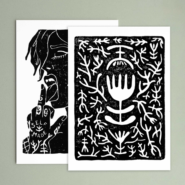 Format A5 - Lot de 2 linogravures