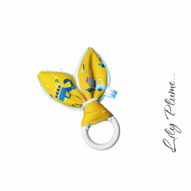 Hochet de dentition camion, tractopelle