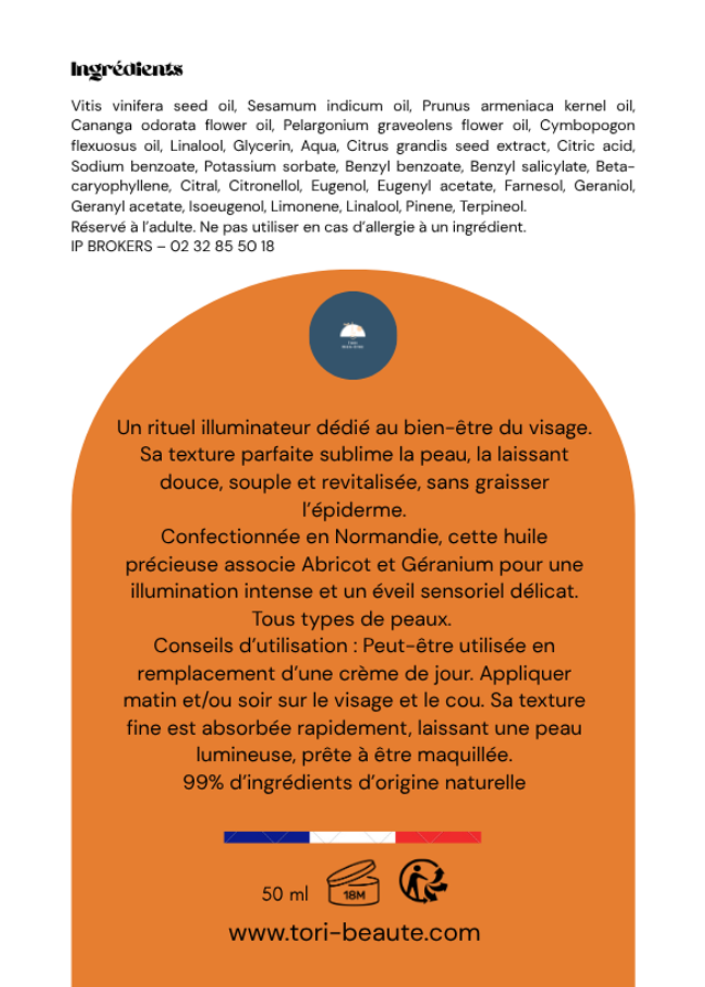 Huile sèche illuminatrice - Abricot & Géranium