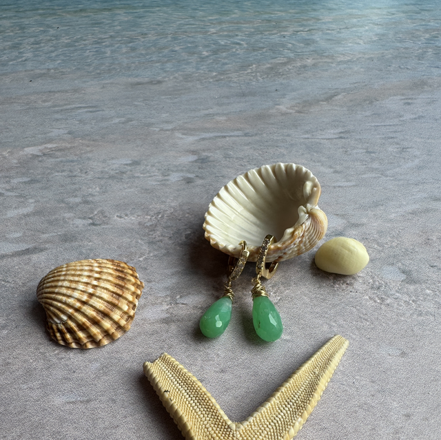 Créoles Gouttes Chrysoprase