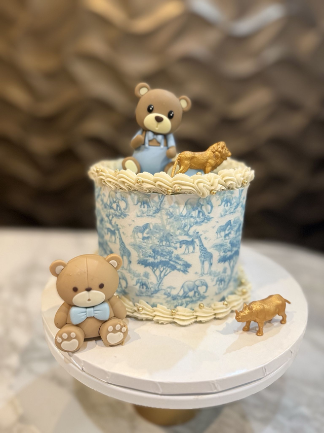 Blue Dior Safari print Birthday Cake