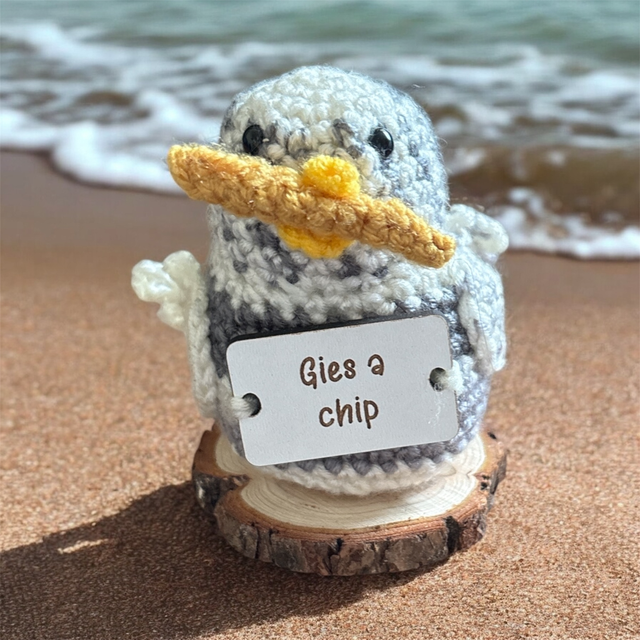 Crocheted positive (seagull)