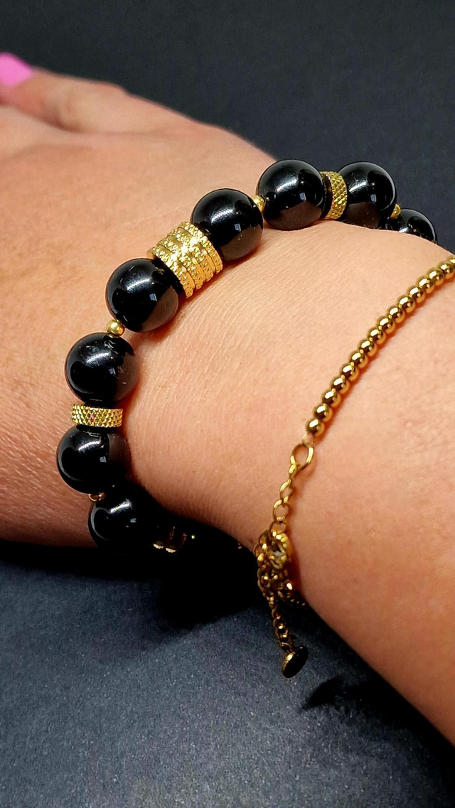 Bracelet Tourmaline noire XL en 1,2 cm