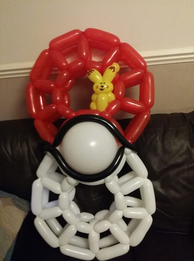 Number Eight (8th) Themed Balloon Sculpture - Red &amp; White