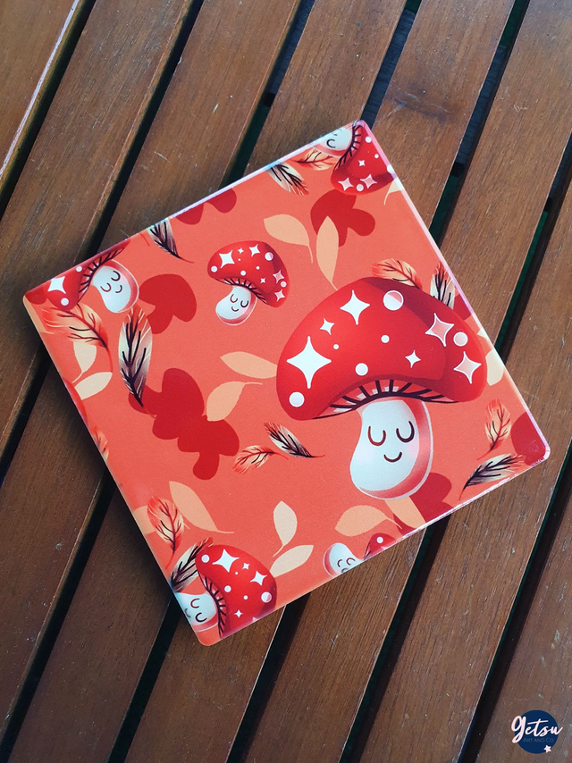  Sous-verre en porcelaine champignons