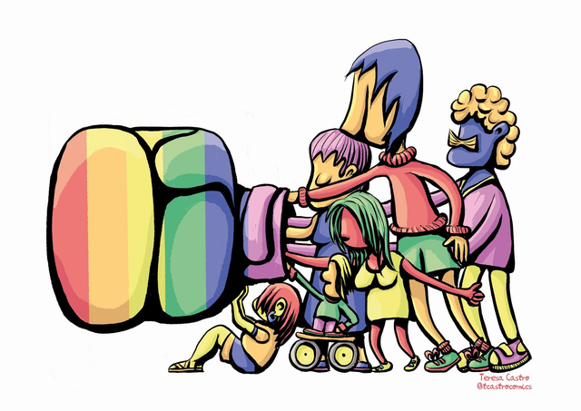 Uniendo nuestras fuerzas - Ilustración LGTBIQ