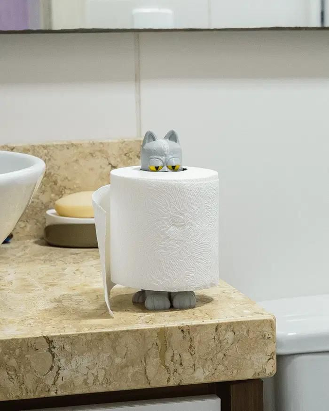 Cat in the toilet roll