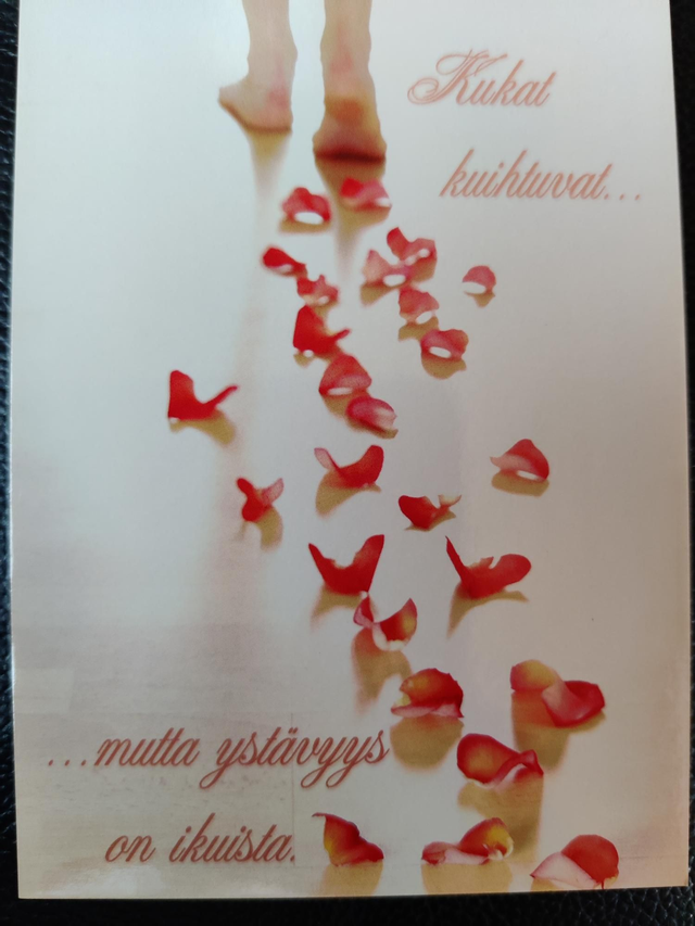 Postikortti Kukat kuihtuvat...