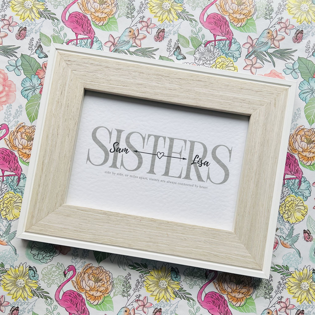 ‘SISTERS’ Personalised Wall Art - Design 1 - Digital Download