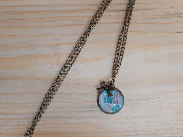 Collier Cabochon Motif Pastel