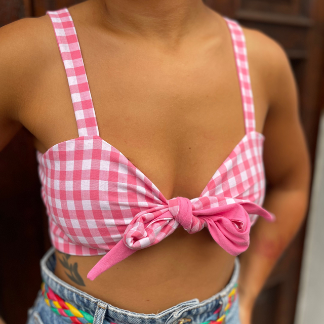 Crop top Papillon "Pinky" - XS/S