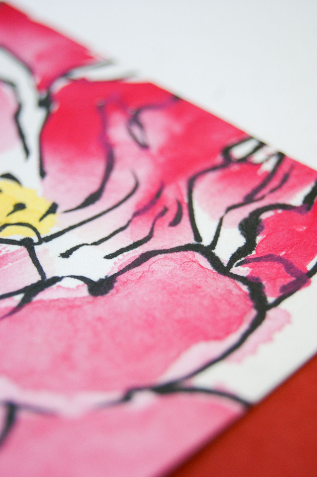 Etegami pivoine
