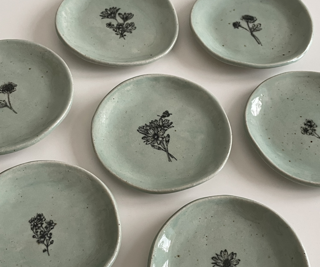 Jewellery dish - Flower green