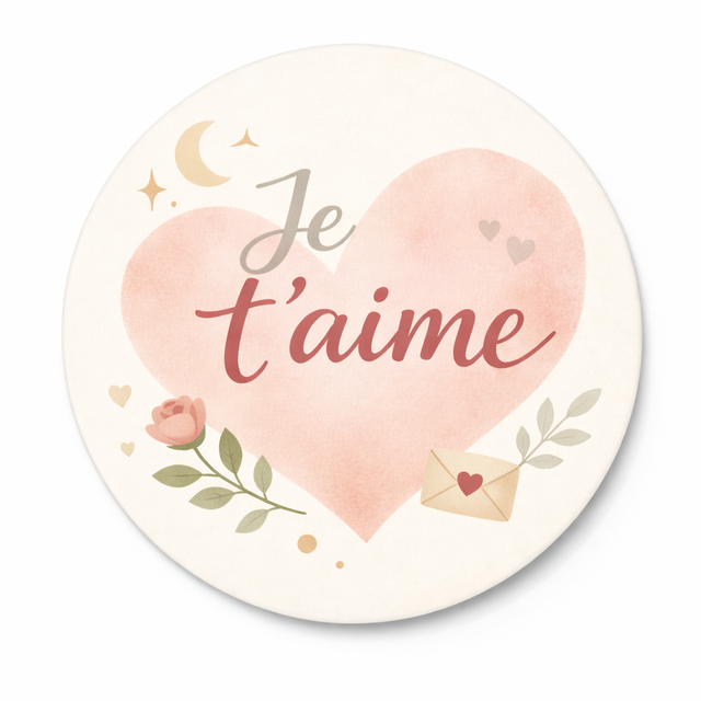 Badge je t’aime 
